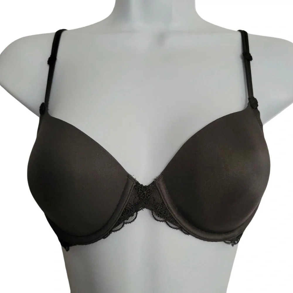 Victoria Secret Angels IPEX Full Coverage Underwire Black Bra Size 34B